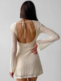 Apcotic Sexy Body-Dressed Round Tie With A Jacarat Dress 2025 Spring Fashion New Short Dress Woman 68HZ