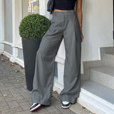 Qaqi Fashion Commuting High-Waist Loose-Hanging Feeling Drag Trousers Women 2025 Summer New 68HZ