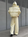 2025 New Puff Short Cotton Vest + T-Shirt Three-Piece Set Of Female Solid Color Temperament Sports And Leisure Set 68HZ