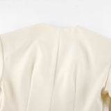 Autumn Niche Does Not Hit The Waist V Collar Long-Sleeved Blazer Women's Trend Fashion Apricot Casual Open Shirt 68HZ