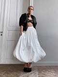 Women's Dress Skirt High Waist Simple Elegant A-Dress Fashion Casual Pure Color Long Skirt 68HZ