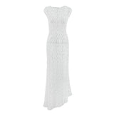 2025 New Lace Perspective Sleeveless Collar Dress Spring Summer Fashion Sexy Temperament 68HZ