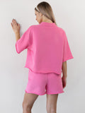 Green Fashion Casual Sports Set Women's Short Sleeve T-Shirt Shorts Two-Sleeve 2025 Summer 68HZ