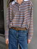 Cool Spicy T-Shirt Small Collider Striped Easier T-Shirt 2025 Autumn Fashion New Vintage Long Sleeves 68HZ