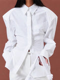 French Retro Waist Temperament With Hollowed-In-Back Shirt 2025 Spring And Summer Fashion New Top 68HZ