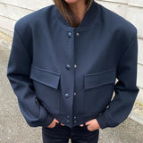 White Long-Sleeved Baseball Uniform Women's Clothing 2025 New Ins Wind Women's Jacket Jacket 68HZ