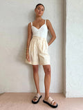 2025 New Beige Cotton Sleeveless Vest Vest Summer Loose Breathable Women's Two Sets 68HZ