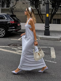 2025 Summer Casual Sling Sling Vest Set Knitted Fashion Loose Long Skirt Temperament Two-Set Female 68HZ