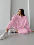Pink Autumn And Winter New Velvet Long-Sleeved Casual Set 2025 Fashion Two-Piece Women 68HZ