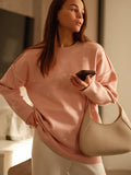 Autumn New Love To The Flower Jacket Sweater Lady Round Collar Long Sleeve Bottom Shirt Women Simple Top 68HZ
