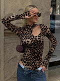 Fashion Leopard Print Hole Design Repair Body Dressing In The Spring And Summer New Commuter Style Women's Clothing 68HZ