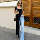 Summer Fashion Design Feel Sleeveless V Collar Umbilion Short Waist Broad-Footed Trousers Temperament Casual Takts Suit Woman 68HZ