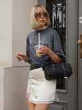 Spring And Summer New Comfortable Simple Commuter Short Skirt Featism Lace Splicing Skirt 68HZ