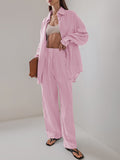 Spring New Purple Cotton Loose Long-Sleeved Trousers Set 2025 Fashion Commute Two Sets Of Women 68HZ