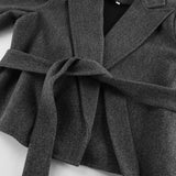 Autumn And Winter Fashion Short Blazer Women's Senior Sense Of Age Reduction Tying Waist Hair Suit Suit 68HZ