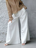 White Broad-Legged Trousers High Waist New 2025 Autumn Women's Loose-Fitting Relaxed Temperament Trousers 68HZ