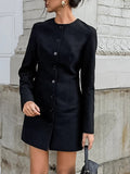 Autumn Niche Design Sense Long Sleeves To Close The Waist To Repair A Skirt Elegant Long Small Suit Coat Woman 68HZ