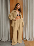Casual Kaqi Cotton-Slemp Breathable Long-Sleeved Trousers Two Sets Of Autumn Loose Street Style Suit Woman 68HZ