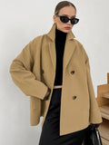 Autumn And Winter New Hair Coat Suit Collar Temperament Loose Thick Coat 2025 Fashion Commuting Women's Clothing 68HZ