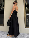 Black Cotton Sleeveless Sling Dress Suit 2025 Spring And Summer Fashion New Two-Piece Women 68HZ