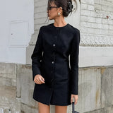 Autumn Niche Design Sense Long Sleeves To Close The Waist To Repair A Skirt Elegant Long Small Suit Coat Woman 68HZ