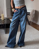 Spice Girls Small Design Retro Broad-Legged Jeans Women Four Seasons Loose Straight High-Rise Thin Trousers 68HZ