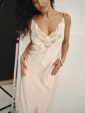 2025 Summer French Light Pink Light Luxury Sexy Lace Sling Skirt Home Dress Summer 68HZ