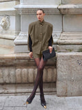 Vintage Cassette Top Shorts Set Of Female Niche Design Feel Sleeveless Collared Vest Two-Piece 68HZ