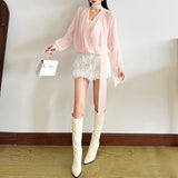 2025 Summer New Women's Solid Color Body Repair Kite Street Fashion High-Waisted Half-Body Skirt 68HZ