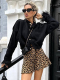 Sexy Leopard-Printed Tute A Trout Skirt With Commuting Skirt 2025 Spring Fashion Casual Skirt 68HZ