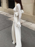 2026 Spring Women's Temperament Dress Design Elegant Sexy Lace Stitching Design 68HZ