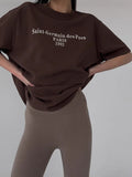 Simple Letter Print T-Shirts For Men And Women With The Same Loose-Fitting Short-Sleeved Round Collar Casual Top 68HZ