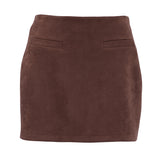Slide Velvet Skirt Autumn And Winter New High-Waisted Hip Skirt 2025 New Women's Babes Half Skirt 68HZ