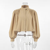 Autumn And Winter Fashion High-End Casual Card Color Small Vertical Collar Short Commuting Coat Woman 68HZ