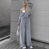 Velvet Collar Long-Sleeved Trousers Loose-Fitting Suit 2025 Autumn And Winter Fashion New Two-Piece Set 68HZ