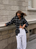 Pure Cotton Plaid Women's Autumn Dress 2025 New Retro Plaid Shirt Loose Outer Shirt Coat 68HZ