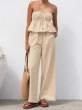 Kash Cotton Tecta Tective With Loose Trousers Casual Set 2025 Spring And Summer Fashion New Two-Set 68HZ