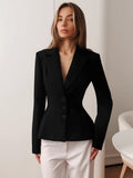 2025 Autumn And Winter New Long Sleeves Waist V Collar Commuting Small Suit Women's Casual Fashion Shoulder Jacket 68HZ