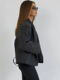 Autumn And Winter Fashion Short Blazer Women's Senior Sense Of Age Reduction Tying Waist Hair Suit Suit 68HZ