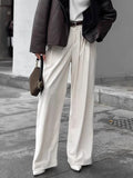 Autumn Languid Suit Version Of Loose Feeling Wearing Ice Silk High Waist Thin Leg Pants Women Pressured Folding Casual Pants 68HZ
