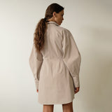 2025 Spring Women's Dress French Shirt With Waist Temperament Slim Long Sleeves Retro Niche Dress 68HZ