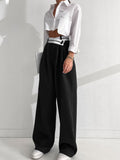 2025 Autumn Commuting Color Suit Pants Women's Casual Drag Trousers Wide Leg Trousers Design Women's Clothing 68HZ