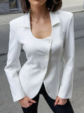 2025 Autumn Commuter Women's Long-Sleeved Design Sense U To Receive Waist-Comcult Temperament Small Suit Jacket 68HZ