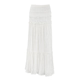 New White Lace Fashion Leisure Vacation A-Word Half-Body Skirt Spring And Summer Simple Lazy Women's Clothing 68HZ