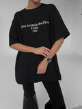 Simple Letter Print T-Shirts For Men And Women With The Same Loose-Fitting Short-Sleeved Round Collar Casual Top 68HZ