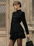 Autumn And Winter Retro Temperament With Small Suit Top Fashion Short Skirt Two Sets Of Women's Commuting Suit 68HZ