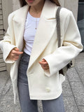 Casual White Small Suit Jacket Female Senior Sense Spring And Autumn New Rice White Niche Design Suit 68HZ