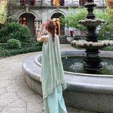 Korean Version Of Chic Spring And Autumn French Retro Temperament To Reduce The Age Of Sexy Sling Dress + Shirt Coat Two Sets Of Women 68HZ