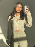 Vintage Fashion Hollow Design Thin Long-Sleeved Sunscreen Cardigan Women's Spring And Summer Fluorescent Green Long-Sleeved Knitwear Shirt 68HZ